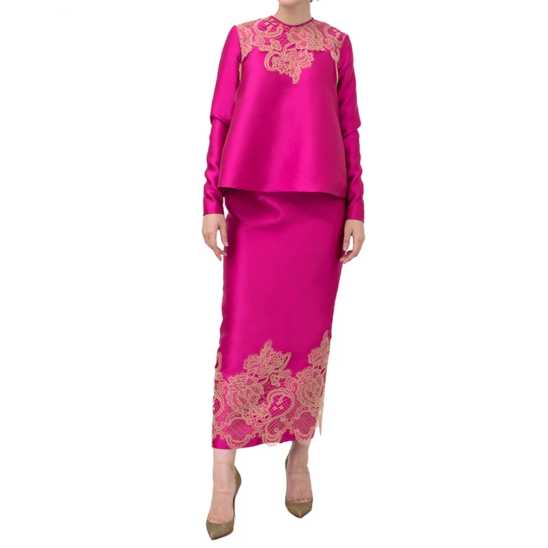 Кружевной шелковый набор Baju Kurung для