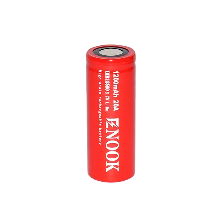 Заводская цена Enook 18500 1200 мАч 20A 3 7 V литий-ионный аккумулятор В 2000 для фонарика