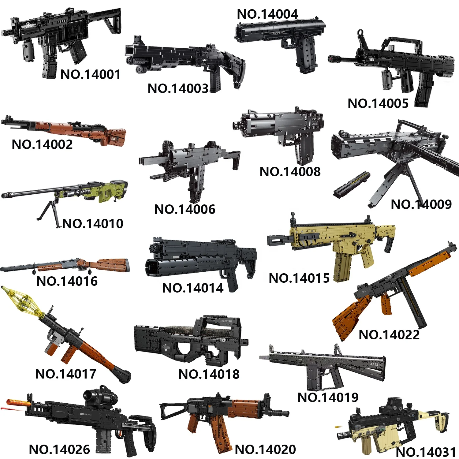 Gun Series 14010 Game Weapons Equipment AWM Sniper Rifle Block Gun Model Boy Educational Assemble Building Block Plastic Toy