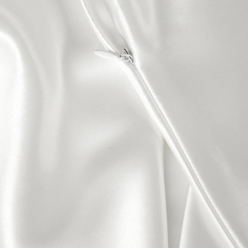 Manufacturer Custom logo and box White pure Silk Pillowcase hidden zipper 100% Mulberry Silk Pillow Case