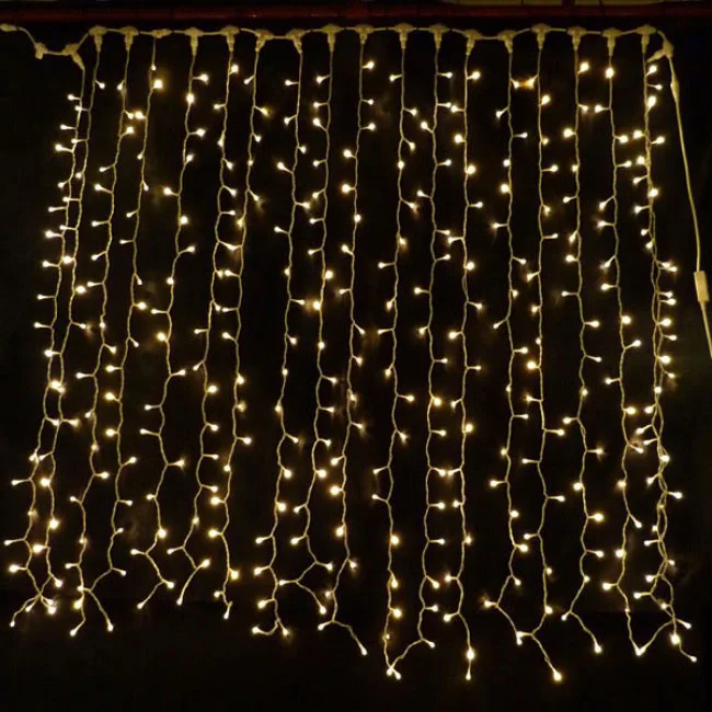Christmas Garland LED Fairy Curtain Icicle String Lights AC 220V Street Outdoor Decorative Holiday Light