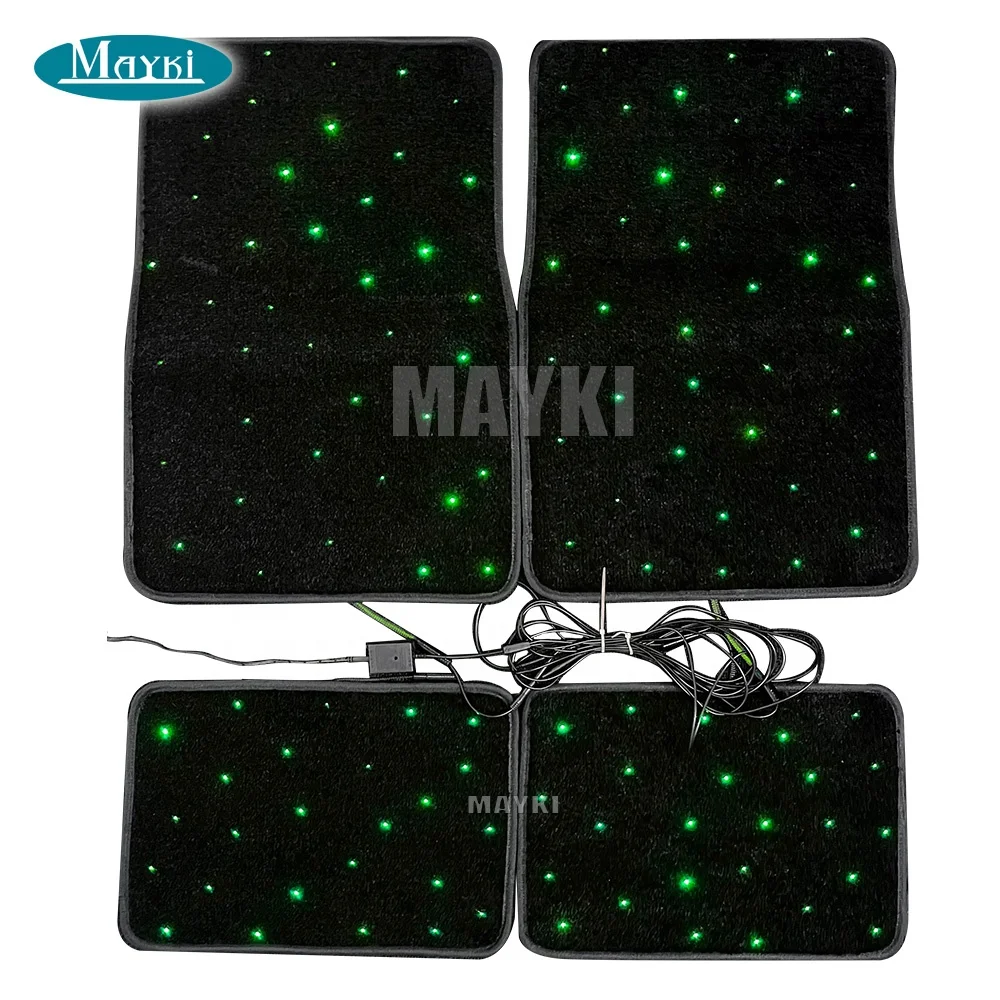 440x650mm Starlight Fiber Optic Car Mat Light Kit With 4 Star Car Rug Color Changing Led Light Engine Rf Remote