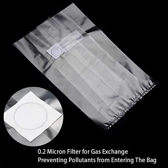 20 wide 50 length 12 high 50 pcs  pack Polypropylene Mushroom Filter Bag pp  Mushroom grow bags