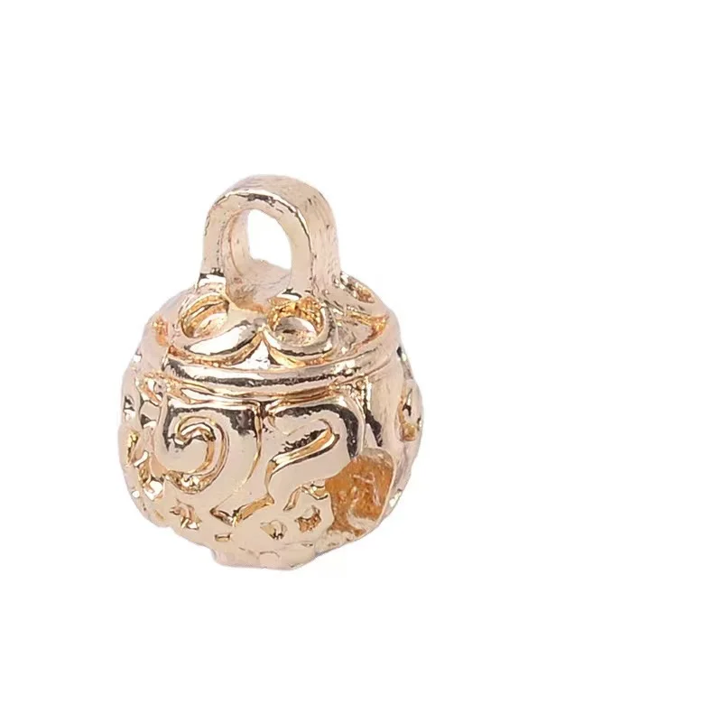 Multi-size Brass Vintage Style Copper Good Luck Small Jingle Bell Pendant For Pet Decor Bracelet Anklet Jewelry DIY Making