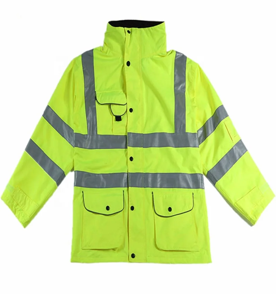 Sports Fashion Road Reflective Safety Jackets / Reflector Jackets Safety Polyester Windbreaker Fabrics /Safety Jackets With Hood