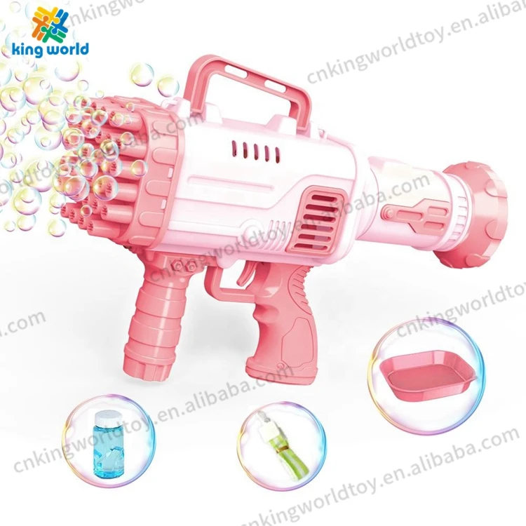 Electric Automatic Pistola De Burbujas Blower Rocket Boom Bubble Gun, Colorful Rich 32 Hole Bazooka Bubble Machine