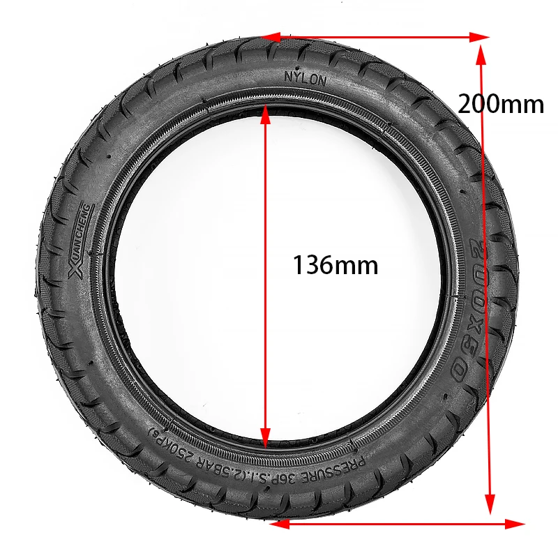 8 inch 200*50 tube tire pneumatic rubber tire electric scooter