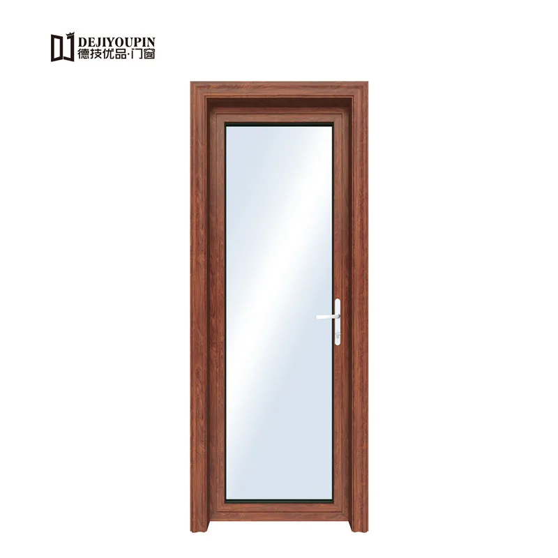 Cheap Price Aluminum Bathroom Modern Swing Style Tempered Frosted Glass Interior Toilet Door In Bangladesh