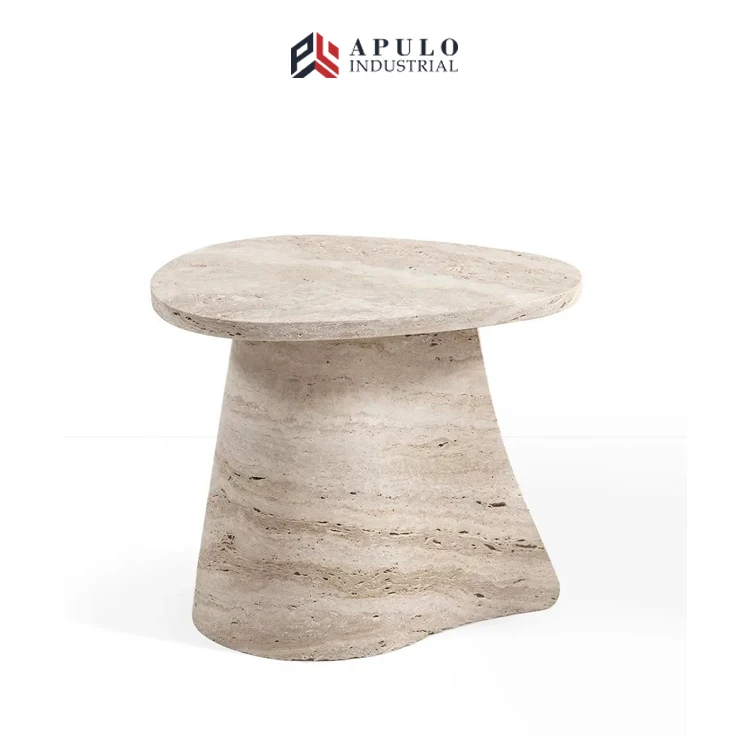 Factory direct round travertine stone turkish marble table base coffee tables tulip white fresh Italian travertine table top