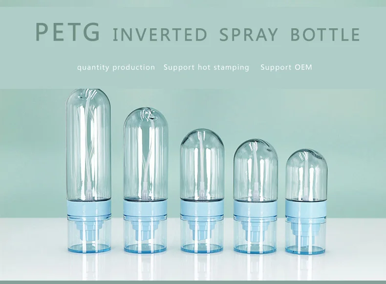 New Style 30ml 50ml 60ml pill capsule Round Clear Bottle Skincare Cosmetics Pump Tube plastic mist perfume spray bottle