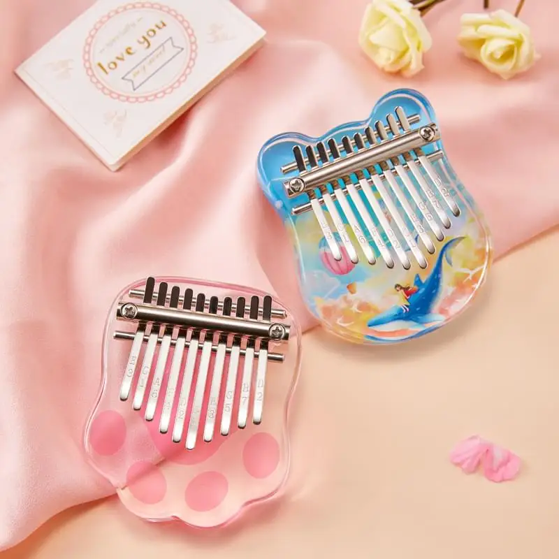 transparent acrylic kalimba 10 key personalizado for kids