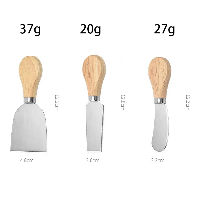 Cheese Knife Cheese Knife Set Stainless Steel for Cheese Pizza with Wood Handle