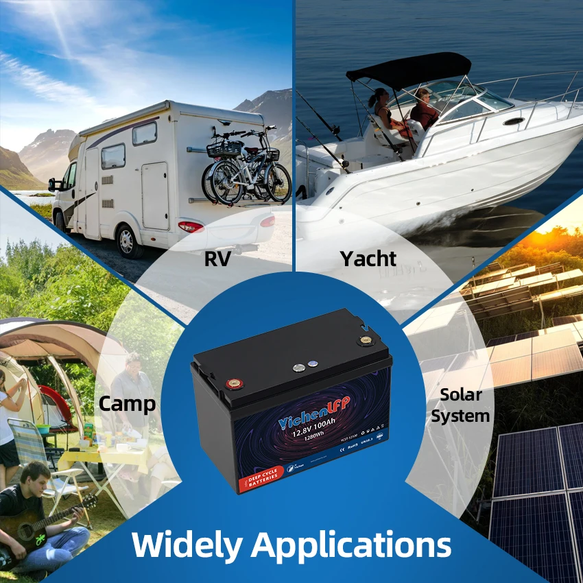 Аккумуляторная батарея LiFePO4 12 вольт 100Ah V 24V 50AH 200AH литий-железо-фосфатная аккумуляторная со встроенным BMS для лодок RV