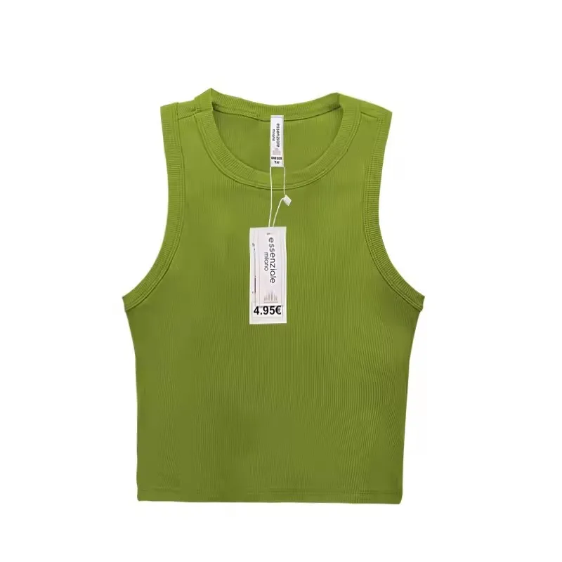 OEM Brand Seamless Rib Tank Top Custom polyester Fitness Crop Top for Women wholesale