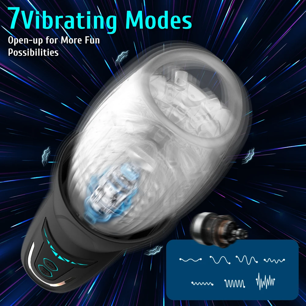 7 Thrusting Rotating 10 Vibrating Modes Adult Toys Men Masturbation Machine Electric Pocket Pussy Male Stroker Sex Toys For Men