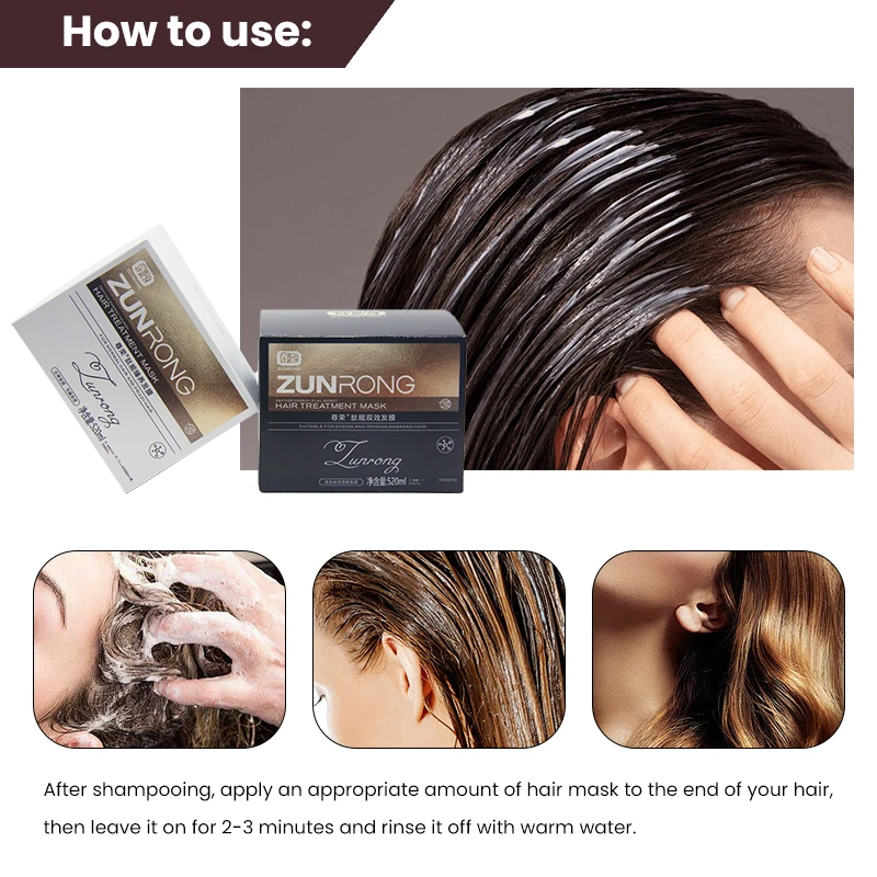 Zunrong hair revitalizing mask keratin treatments mask factory price ultra soft professional collagen