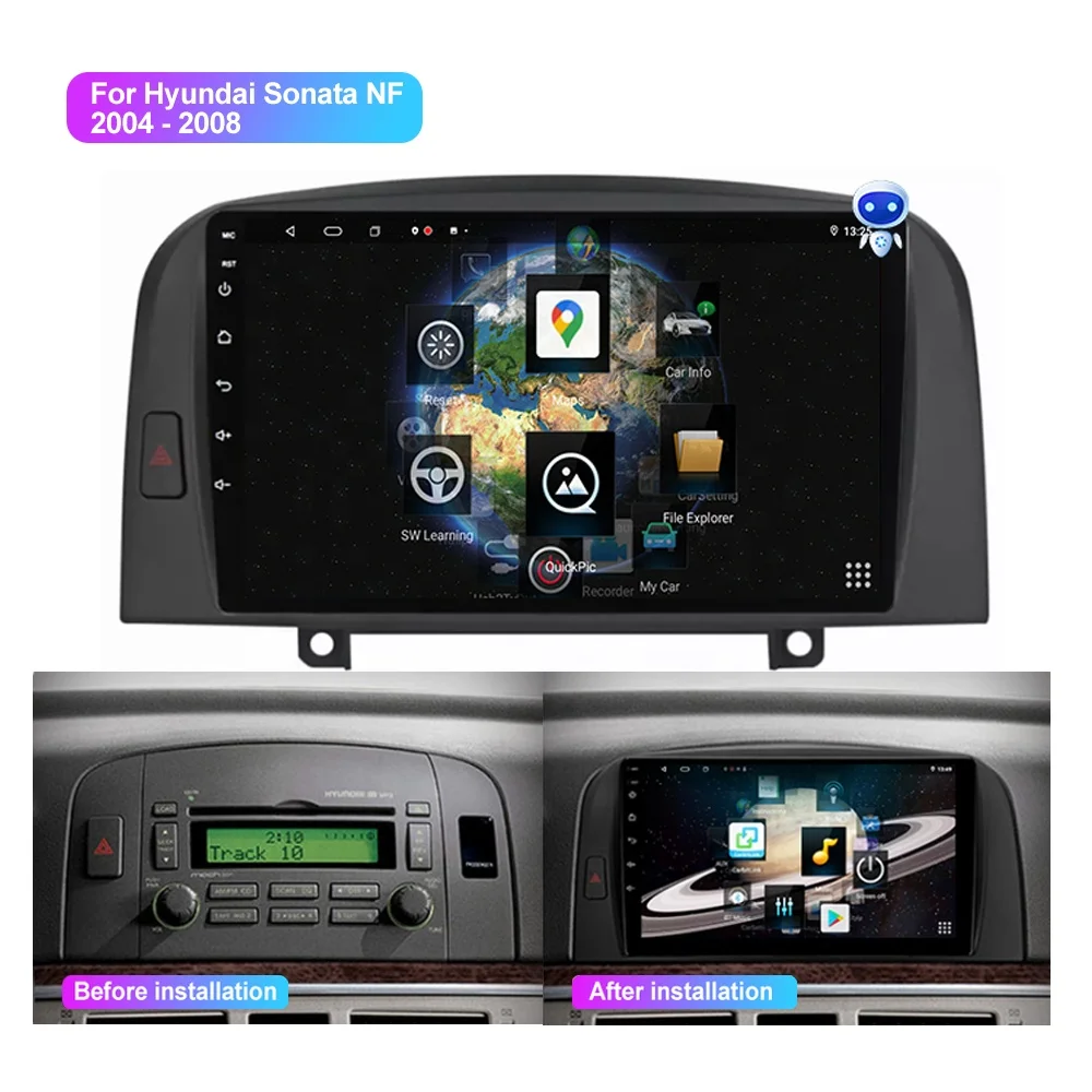 Jmance 9 Inch Android For Hyundai Sonata Nf 2004-2008 Frame 4G Android Auto Stereo Carplay Car Dvd Player Gps Navigation