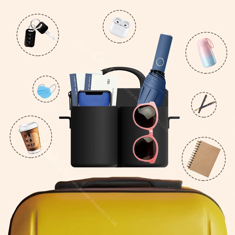 Free Hands Drink Caddy Luggage Travel Cup Holder Universal Suitcase Cup Holder luggage lever cup holder