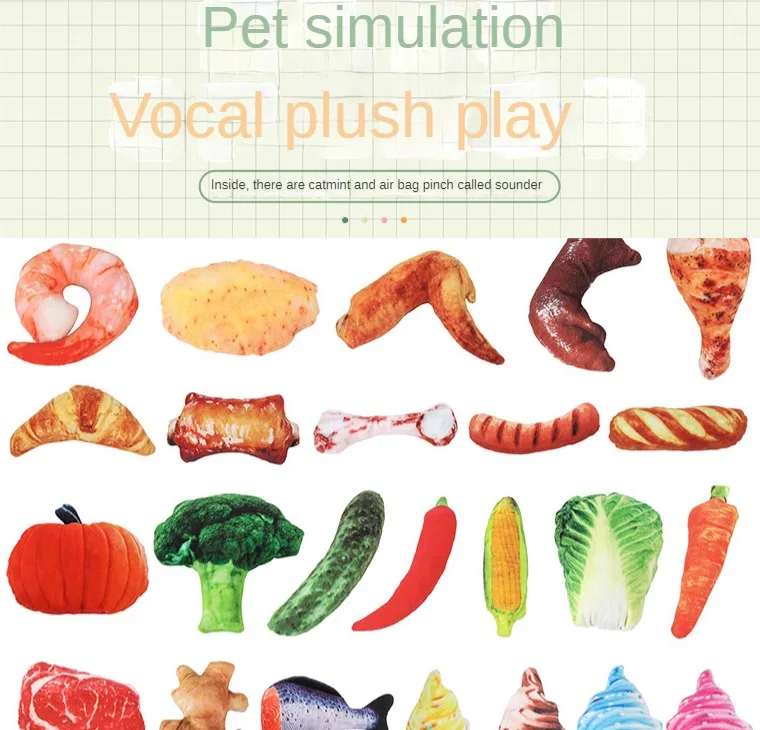 OEM Cat Teaser Simulation Chew Toy Tear-Resistant Sounding Toy for Small Animals