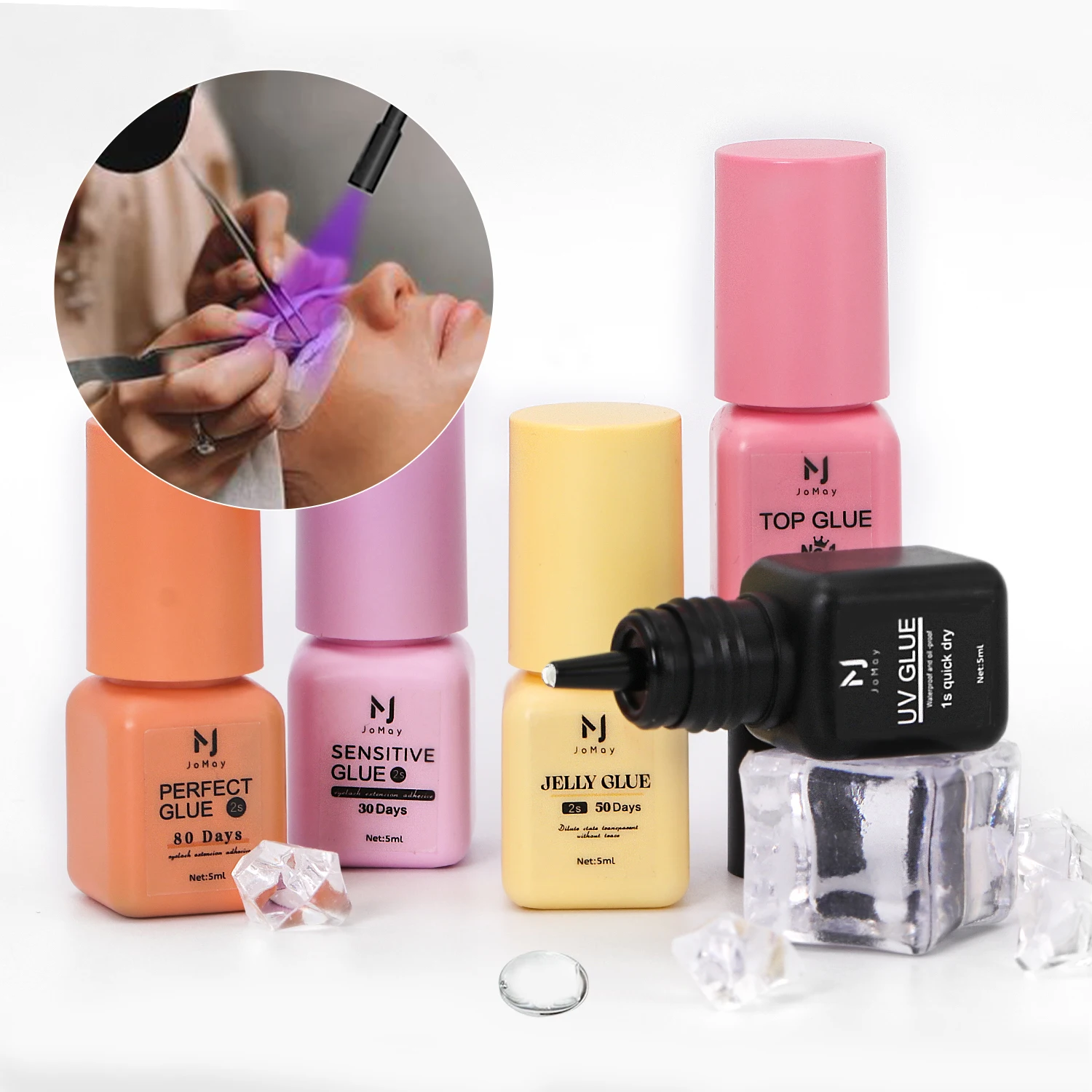 TMO UV Lash Extension Glue - Fast Drying, Waterproof, Non-Toxic Adhesive with LED Light for Professional Eyelash Extensions