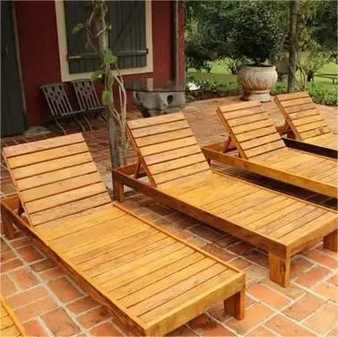 Outdoor Portable Wholesale Wood Garden Nylon Fabric Adjustable Sea Umbrella sun Lounger Beach bed