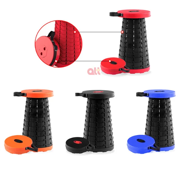 collapsible portable retractable stool outdoor easy folding telescopic stool chairs for adults