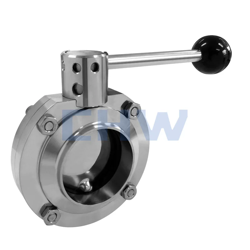 
Sanitary stainless steel high quality sanitary manual welded butterfly valve 
