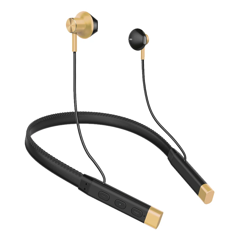 China Factory 135mAh Wireless HIFI Bass Stereo Magnetic Metal Earbuds V5.0 Neckband Sport Headset