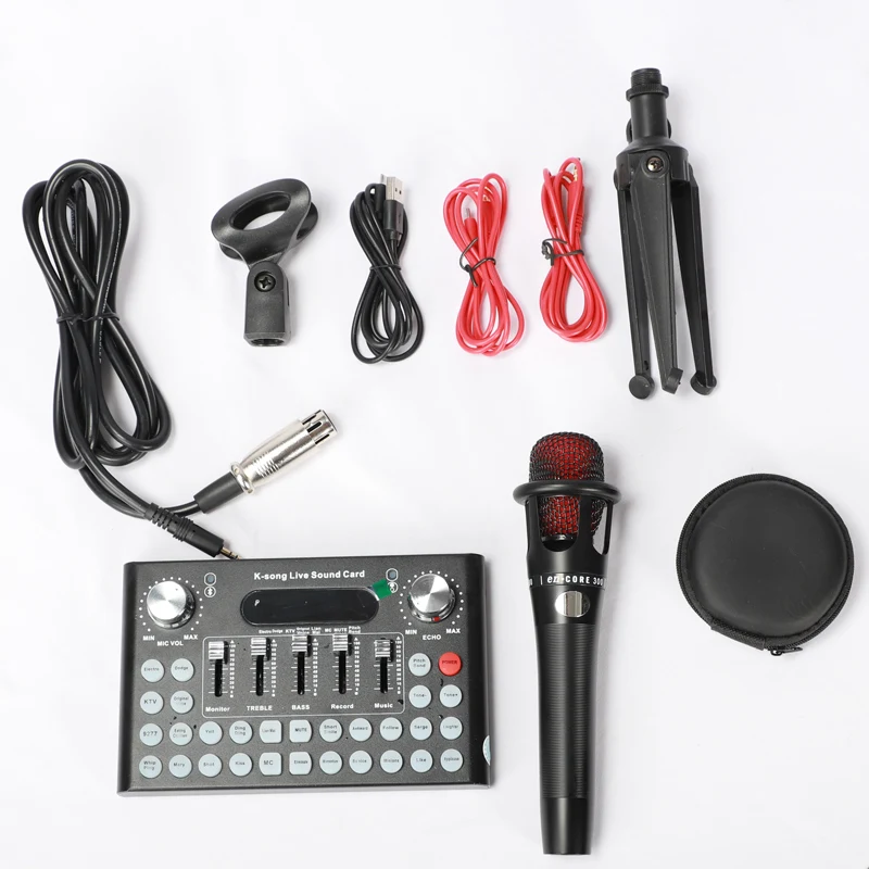 
 F007-300 запас в прямом эфире оборудование весь комплект Аудио Звуковая карта и микрофон домашнюю студию устройство записи  