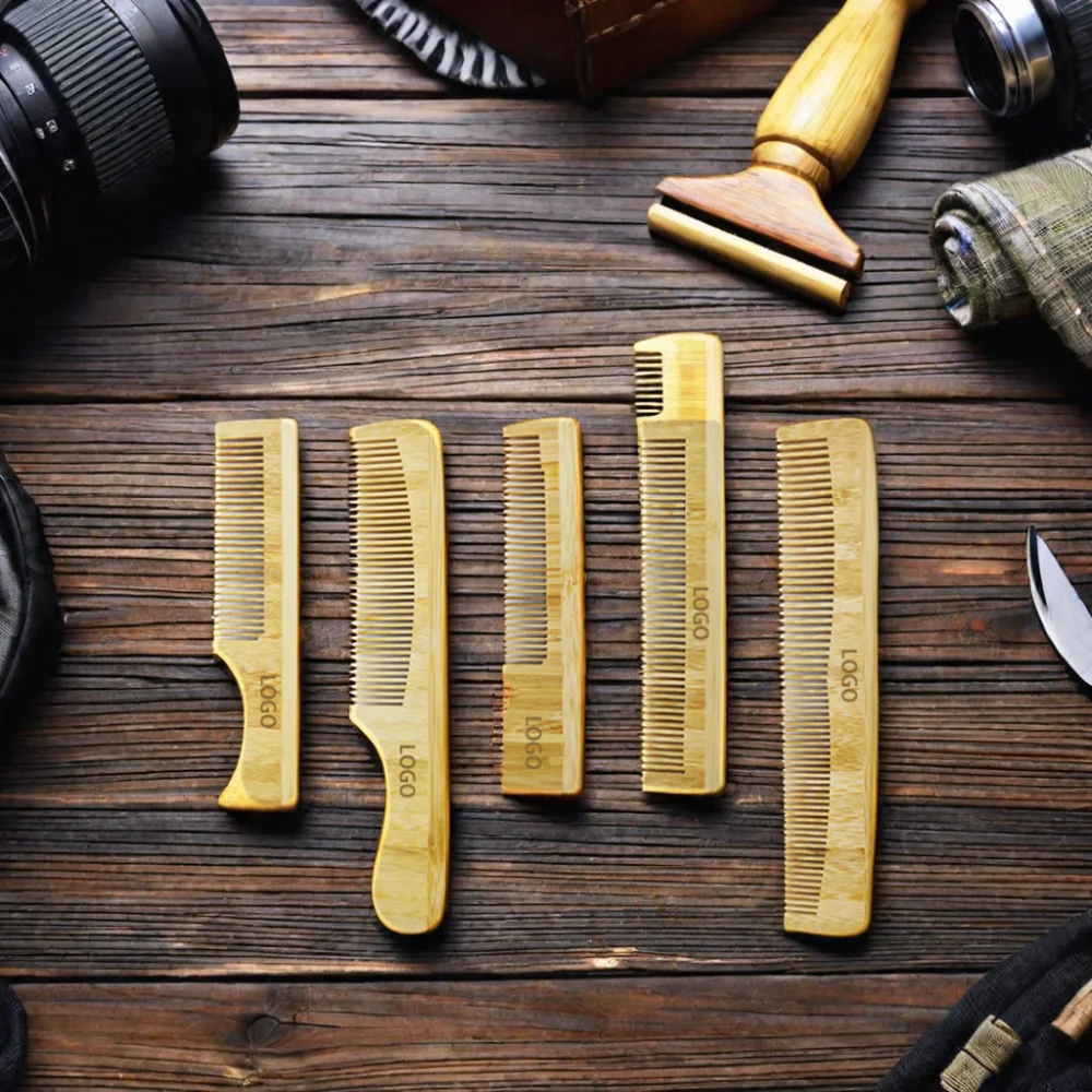Best Eco-Friendly  High Quality Goat Wholesale Natural Bamboo Custom Logo Goat Bristle Hair Comb Brush