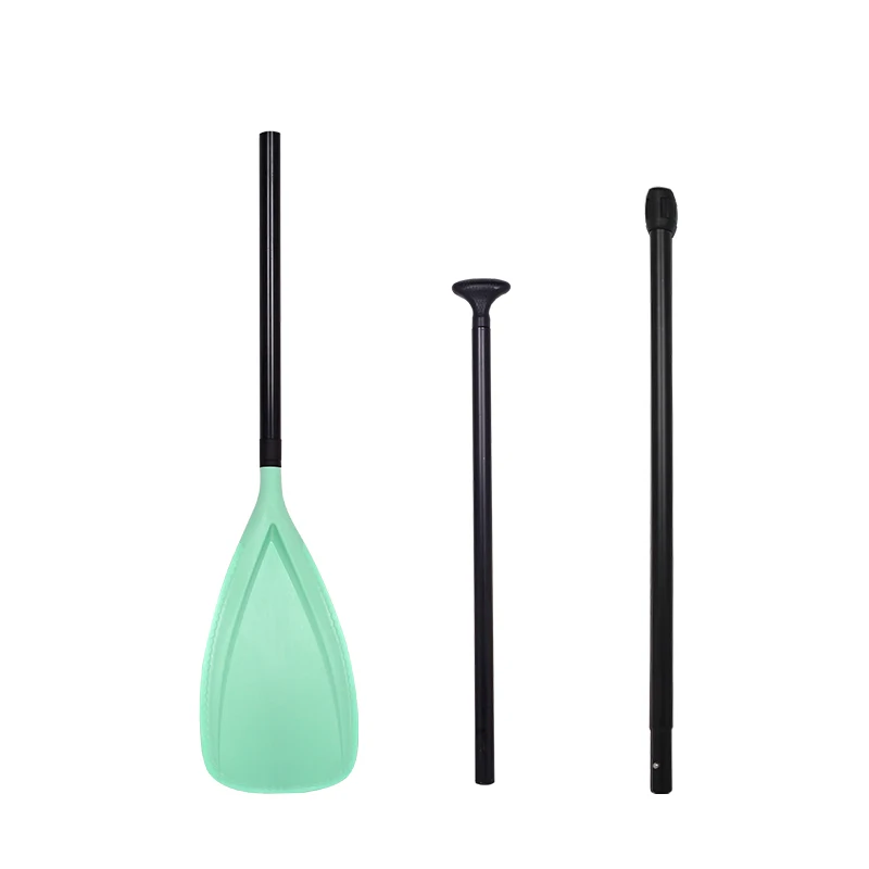 Dual use 3-piece aluminum floating adjustable standup sup paddle with ABS rubber edge blade