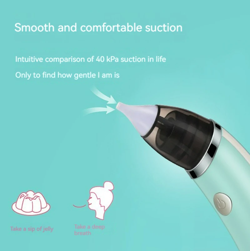 Nasal aspirator Food grade silicone material Rechargeable Electric Nasal Aspirator Vacuum for Babies baby nasal aspirator