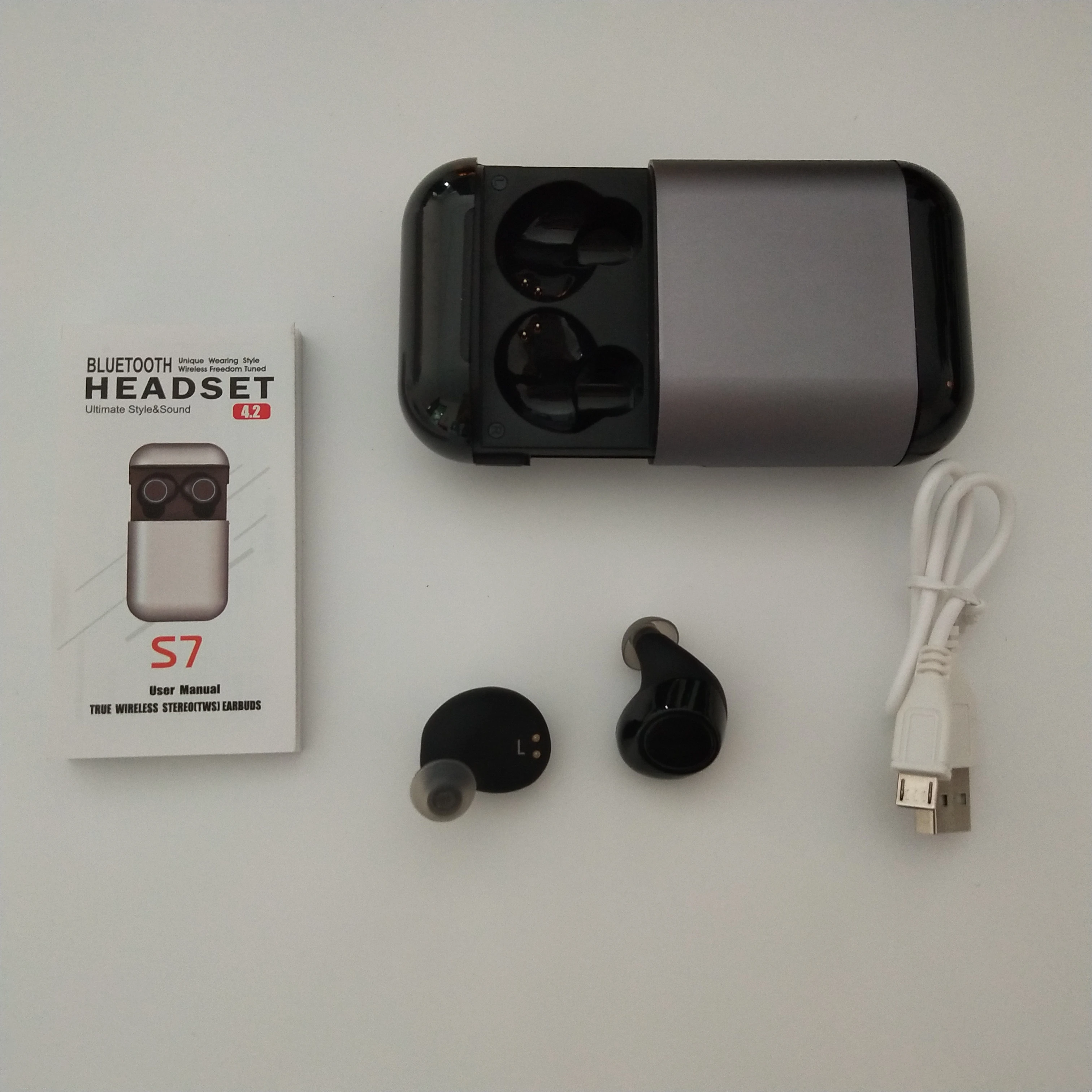 S7 New Products Hot sale Earphone V5 TWS+BASE wireless  headphone, Wireless BT 4.2 blue tooth Headset