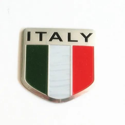 Italy Flag Car Metal Stickers Chrome Badge Emblem