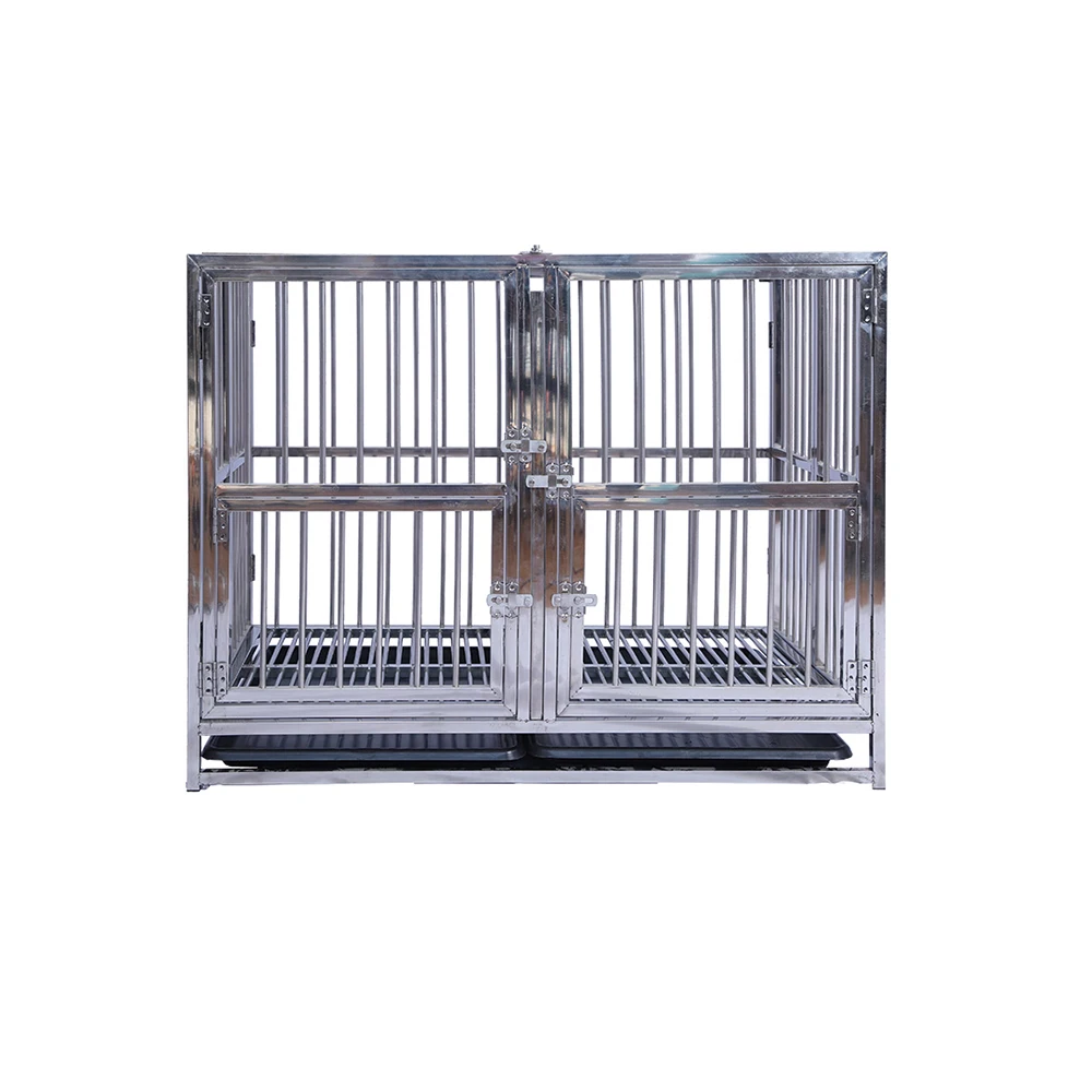 Good quality dog cages crates two pets travel portable dog cage