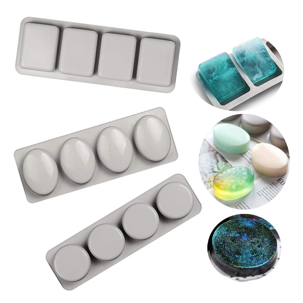 Tools DIY Oval Shape Soaps Resin Crafts Cavity 3D Handmade Massage  chocolat planter cement  Making Mould Silicone Soap Molds
