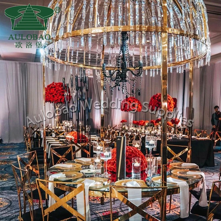 Elegant round shape ghost cake table elegant banquet dining tables with crystals