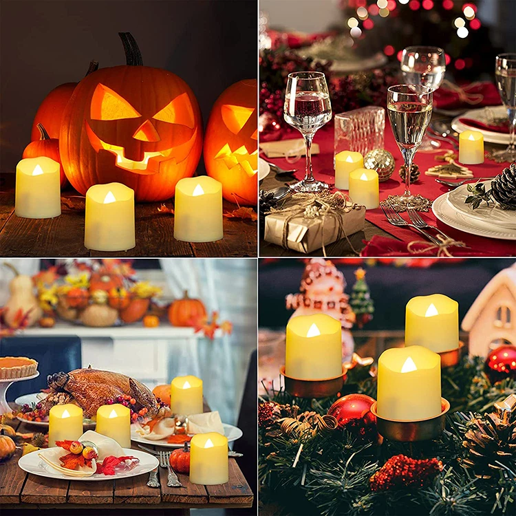 6pcs/set Flameless Tea Light Remote Control Daily Timer Mini LED Candle Light Rechargeable LED Candles Tea Light Flickering