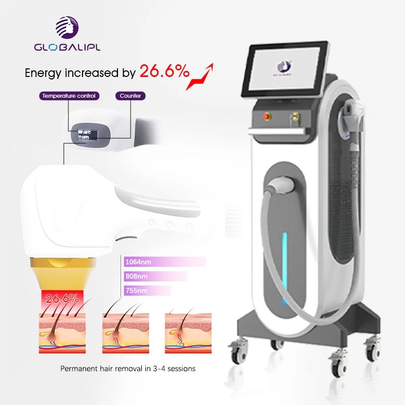 New best price professional permanent beauty salon 755 808 1064 nm hair removal laser / 808 diode laser hair removal machine