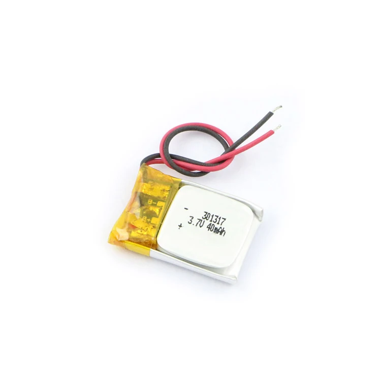 Небольшой перезаряжаемый ультратонкий литий-полимерный аккумулятор 3,7 в 301317 40 мАч литий-полимерный аккумулятор для смартфона