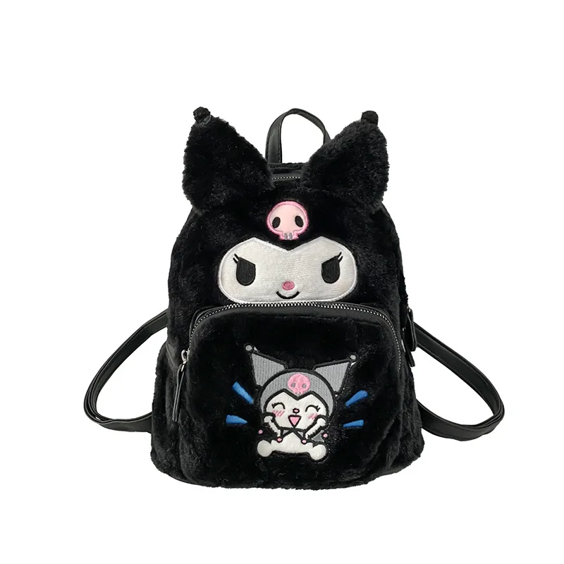 Wholesale Multi-colors Pochacoo Kuromi Kitty Stuffed Plush Bag Cinnamon Backpack My Melody Bag Stitch Plush Toy Girl Backpack