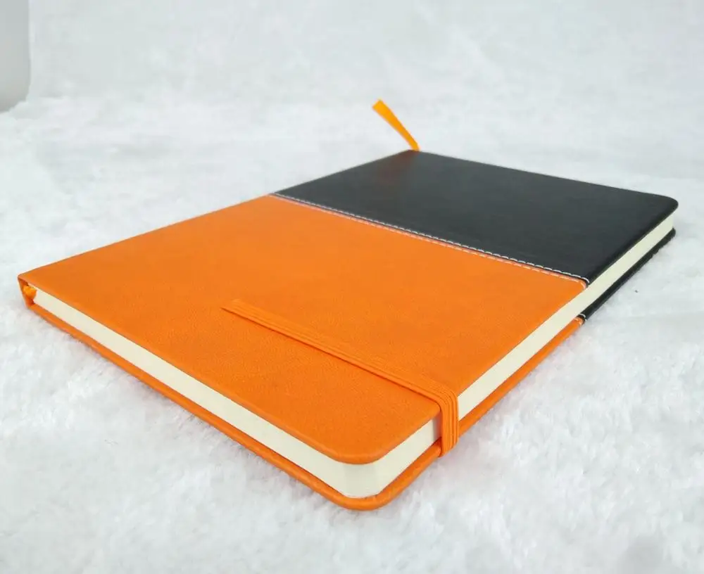 
A5 custom printed spiral notebook leather hardcover embossed travel journal 