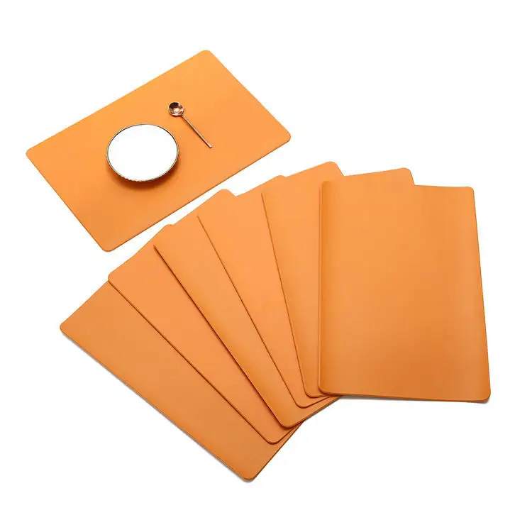 Black Leather Mat Heat Table Insulation Placemats