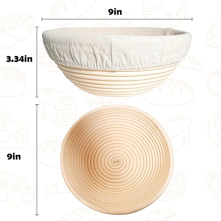 Ready to Ship 2 pieces bread proofing basket with silicone brush bread lame 8 piece DIY tools and metal scraper perfect set