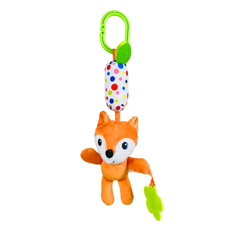 China manufacturer Customized Color Educational Toys Plush Fabric + PP Cotton baby hand rattle toy stick