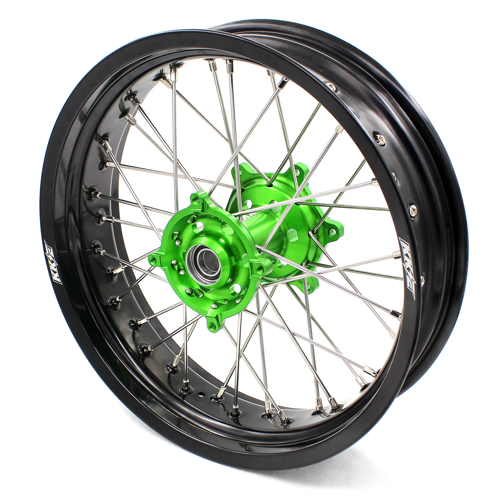  Колеса для мотоцикла KKE 3 5/5 0 совместимые с KAWASAKI KX250F KX450F 2006-2018 KX125 KX250 зеленая ступица черный