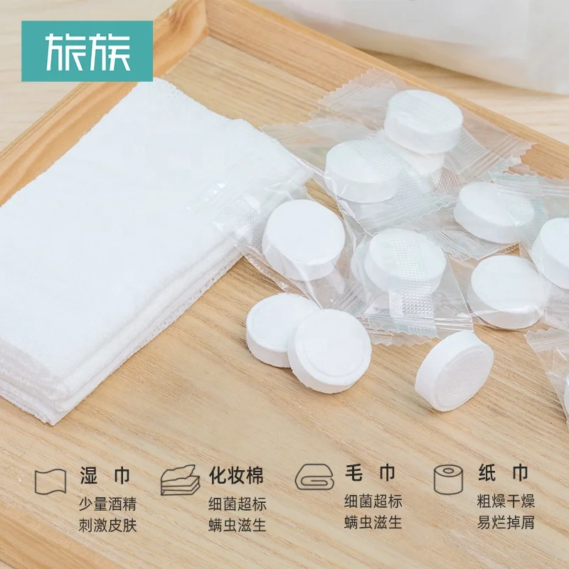 Tablet Compressed Towel 100% Rayon Biodegradable Magic Coin Tissues (50 Count)