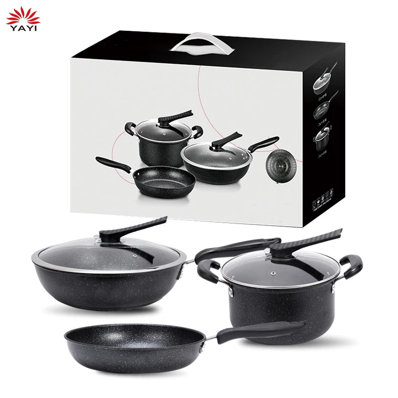 Korean Style Pure iron Cooking Pots Cast Iron Non stick Cookware Set