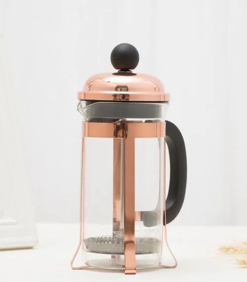 stainless steel electroplating rose gold french press coffee maker coppee pot for office&kitchen&bar coffee maker