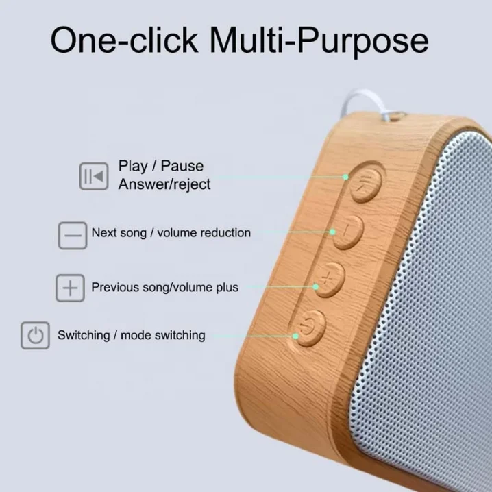 
Travel Support AUX TF Card A70 Wireless Wooden Speaker Payment Bluetooth Speaker 